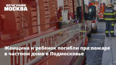 Женщина и ребенок погибли при пожаре в частном доме в Подмосковье