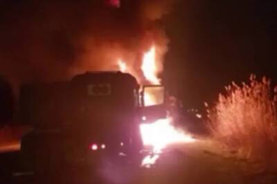 В ДТП на трассе Анапа-Новороссийск загорелись три грузовика