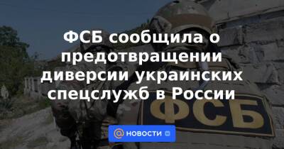 ФСБ сообщила о предотвращении диверсии украинских спецслужб в России