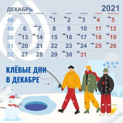 Опубликован декабрьский календарь «клевых дней» для рыбалки на территории Ленобласти