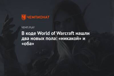 В коде World of Warcraft нашли два новых пола: «никакой» и «оба»
