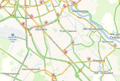 Не ад, но на дорогах в Петербурге 9 баллов: Московское шоссе все также стоит колом