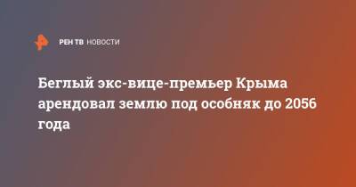 Владимир Серов - Беглый экс-вице-премьер Крыма арендовал землю под особняк до 2056 года - ren.tv - Крым - Краснодарский край - Дома