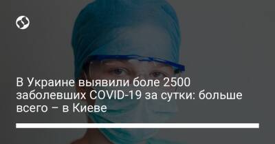 В Украине выявили боле 2500 заболевших COVID-19 за сутки: больше всего – в Киеве