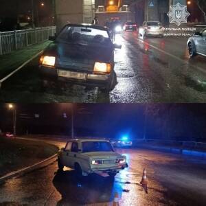 В Запорожье на мосту Преображенского столкнулись два авто. Фото