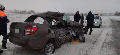 В Башкирии 40-летний водитель Lada погиб в лобовом столкновении с грузовиком