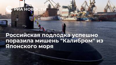 Подлодка "Петропавловск-Камчатский" поразила береговую мишень "Калибром" из Японского моря