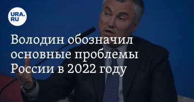 Володин обозначил основные проблемы России в 2022 году