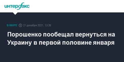 Порошенко пообещал вернуться на Украину в первой половине января