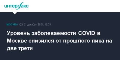 Уровень заболеваемости COVID в Москве снизился от прошлого пика на две трети