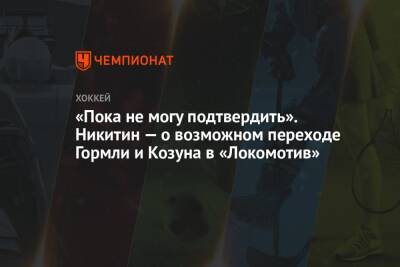 «Пока не могу подтвердить». Никитин — о возможном переходе Гормли и Козуна в «Локомотив»