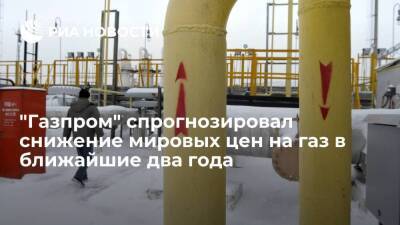 "Газпром" спрогнозировал начало постепенного снижения мировых цен на газ в 2022-2024 годах