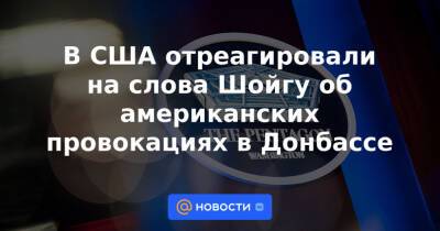 В США отреагировали на слова Шойгу об американских провокациях в Донбассе