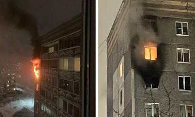 Десятиэтажный дом загорелся в Петрозаводске: эвакуировали 15 человек