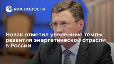 Вице-премьер Новак отметил уверенные темпы развития энергетической отрасли в России