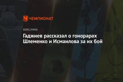 Гаджиев рассказал о гонорарах Шлеменко и Исмаилова за их бой