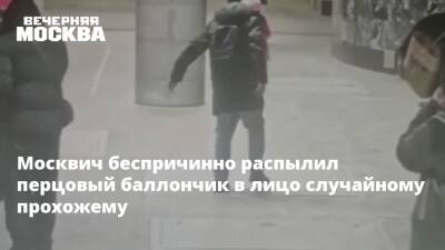 Москвич беспричинно распылил перцовый баллончик в лицо случайному прохожему