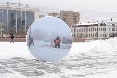 Курьез: в России коммунальщики вышли косить траву в 50 градусов мороза. ФОТО