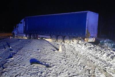 Легковой автомобиль врезался в грузовик на шоссе Санкт-Петербург – Невель