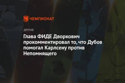 Глава ФИДЕ Дворкович прокомментировал то, что Дубов помогал Карлсену против Непомнящего