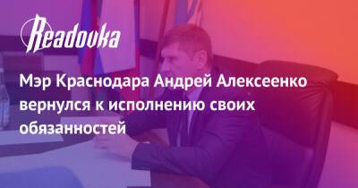 Мэр Краснодара Андрей Алексеенко вернулся к исполнению своих обязанностей