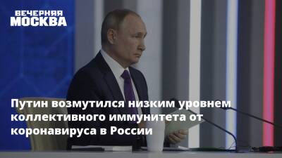 Путин назвал недостаточным уровень коллективного иммунитета в России