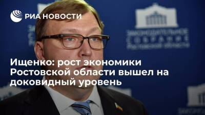 Ищенко: рост экономики Ростовской области вышел на доковидный уровень