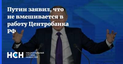 Путин заявил, что не вмешивается в работу Центробанка РФ