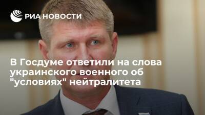 Депутат Шеремет назвал слова украинского военного об "условиях" нейтралитета шантажом