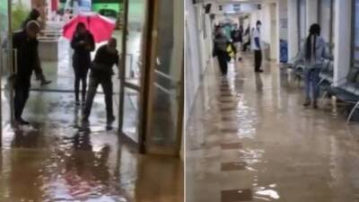 Дождь затопил первый этаж больницы "Бейлинсон", пациенты в потоках воды: видео