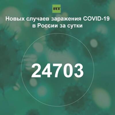 За сутки в России выявили 24 703 случая инфицирования коронавирусом