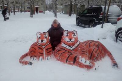 В Рыбинске создали снежных тигров