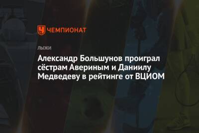Александр Большунов проиграл сёстрам Авериным и Даниилу Медведеву в рейтинге от ВЦИОМ