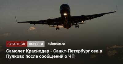 Самолет Краснодар - Санкт-Петербург сел в Пулково после сообщений о ЧП