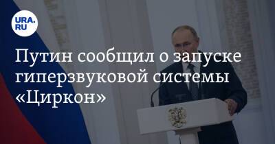 Путин сообщил о запуске гиперзвуковой системы «Циркон»