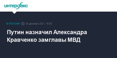 Путин назначил Александра Кравченко замглавы МВД