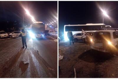 После столкновения пяти автомобилей в Томске три человека доставлены в больницу