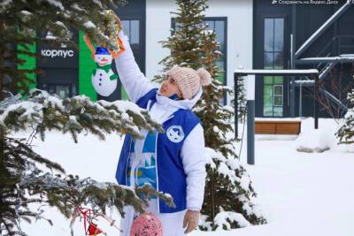 В Челябинске волонтеры украсили елки возле инфекционной больницы