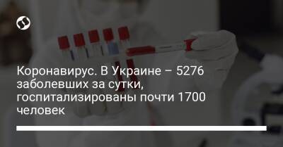 Коронавирус. В Украине – 5276 заболевших за сутки, госпитализированы почти 1700 человек