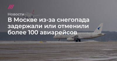 В Москве из-за снегопада задержали или отменили более 100 авиарейсов