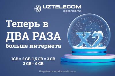 UZTELECOM объявил об акции «Двойной интернет»