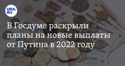 В Госдуме раскрыли планы на новые выплаты от Путина в 2022 году