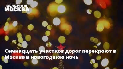 Семнадцать участков дорог перекроют в Москве в новогоднюю ночь