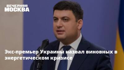 Экс-премьер Украины назвал виновных в энергетическом кризисе