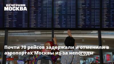 В столичных аэропортах отменили и задержали 69 рейсов из-за непогоды