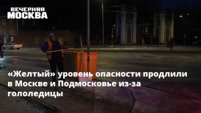 «Желтый» уровень опасности продлили в Москве и Подмосковье из-за гололедицы