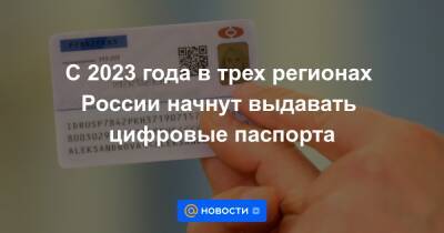 С 2023 года в трех регионах России начнут выдавать цифровые паспорта