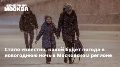 Стало известно, какой будет погода в новогоднюю ночь в Московском регионе