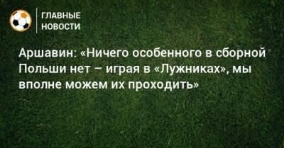 Аршавин: «Ничего особенного в сборной Польши нет – играя в «Лужниках», мы вполне можем их проходить»