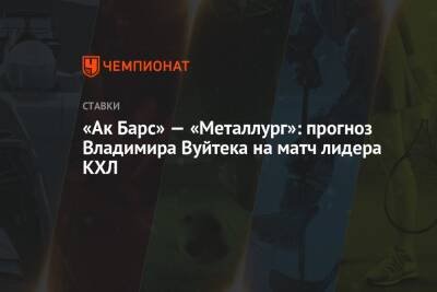 «Ак Барс» — «Металлург»: прогноз Владимира Вуйтека на матч лидера КХЛ